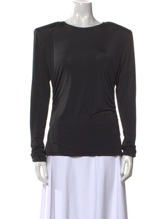 Tibi Scoop Neck Long Sleeve Top