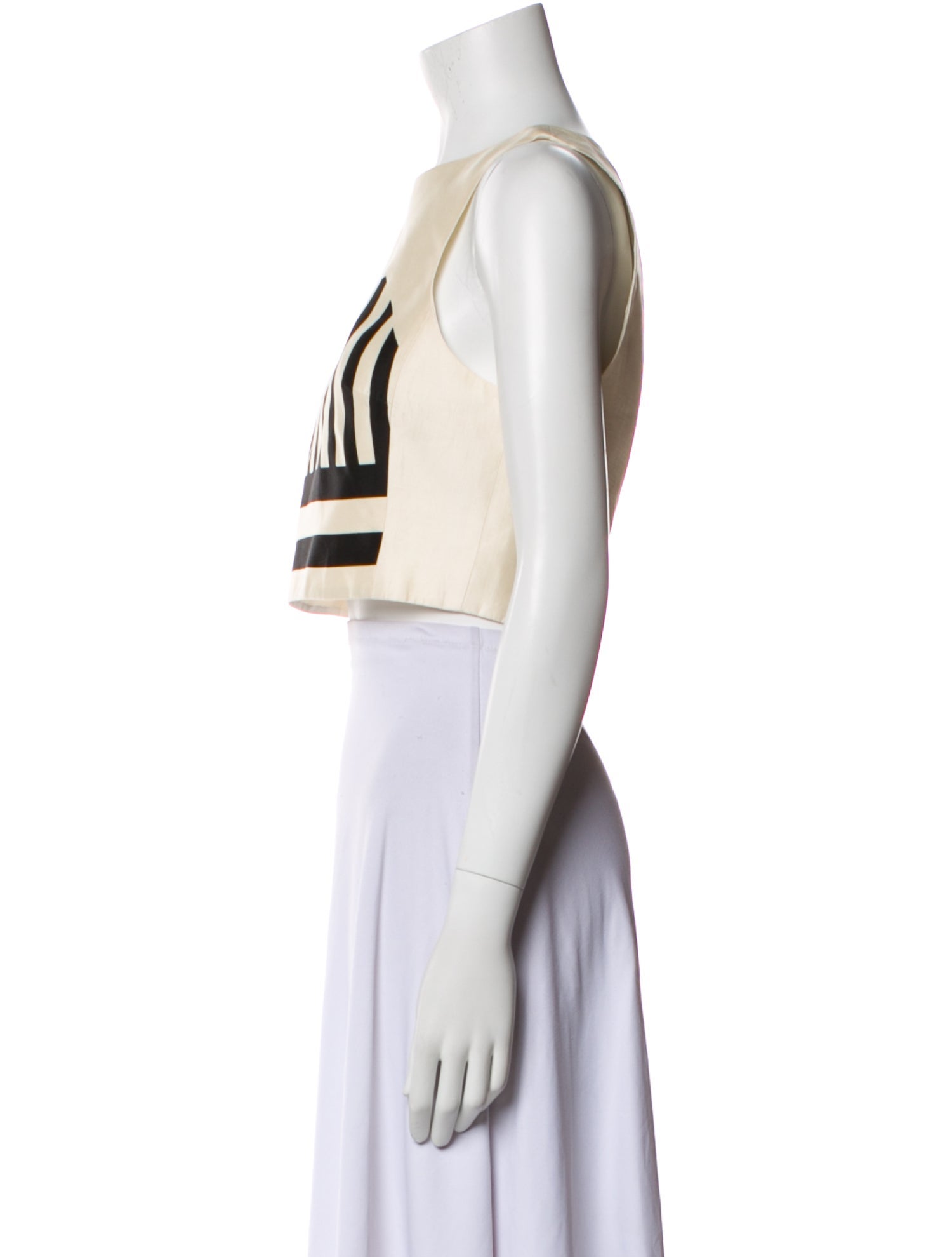 Tibi Silk Striped Crop Top