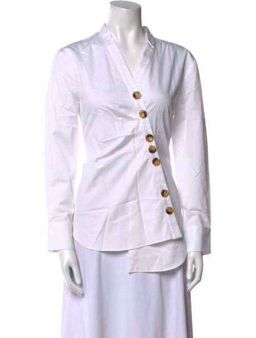 Tibi Long Sleeve Button-Up Top