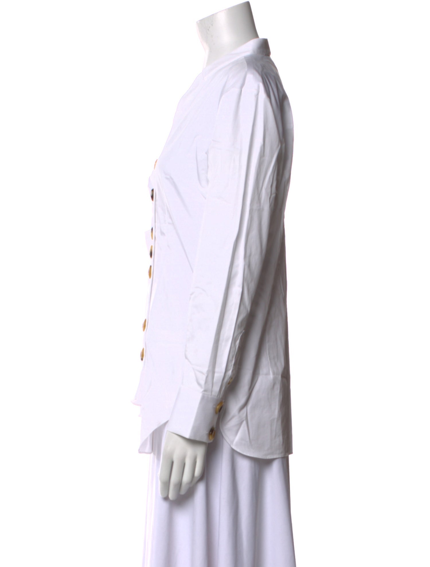 Tibi Long Sleeve Button-Up Top