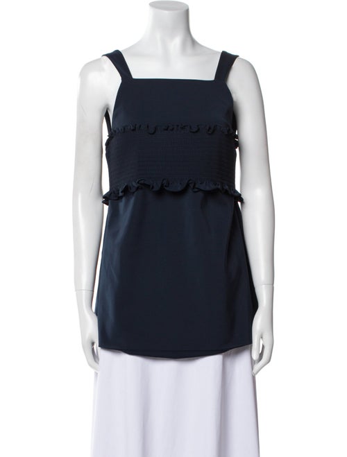 Tibi Square Neckline Sleeveless Top