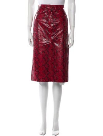 Tibi Animal Print Knee-Length Skirt