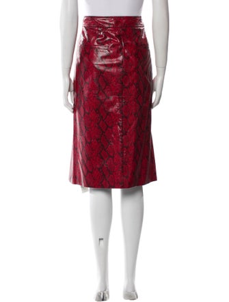 Tibi Animal Print Knee-Length Skirt