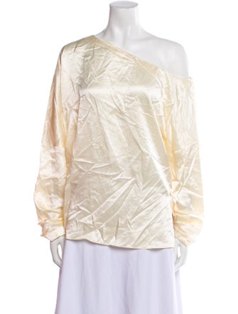 Tibi Silk One-Shoulder Blouse
