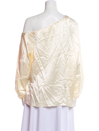 Tibi Silk One-Shoulder Blouse
