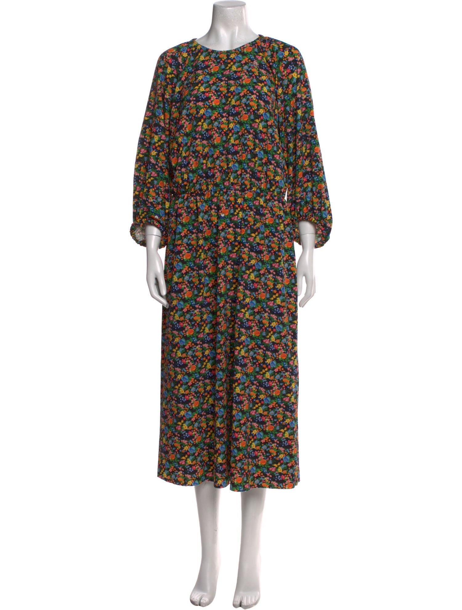 Tibi Floral Print Long Dress