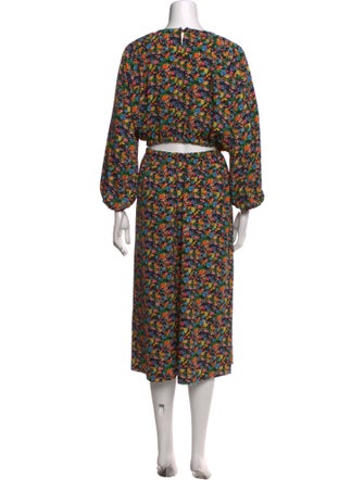 Tibi Floral Print Long Dress