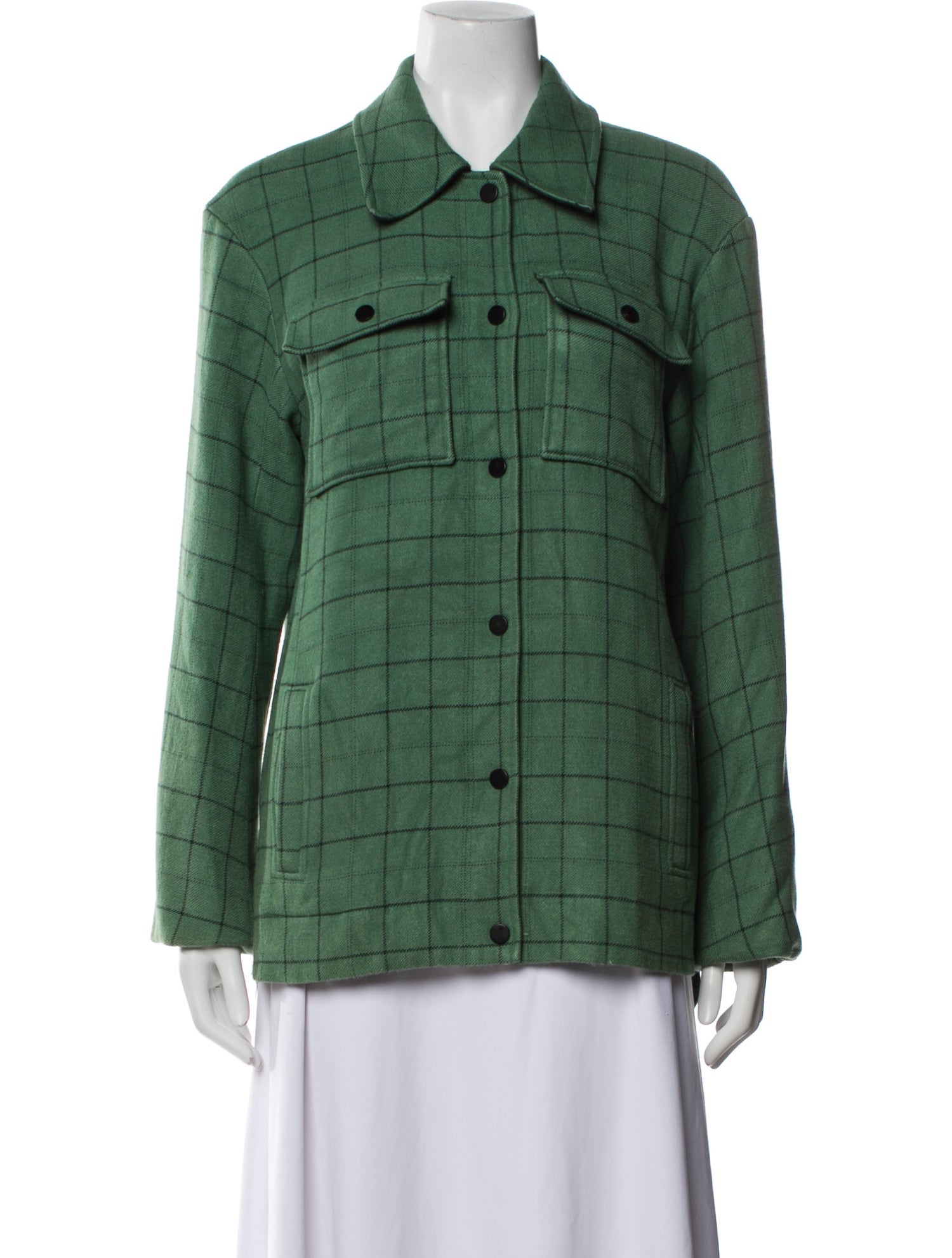 Tibi Plaid Print Utility Jacket