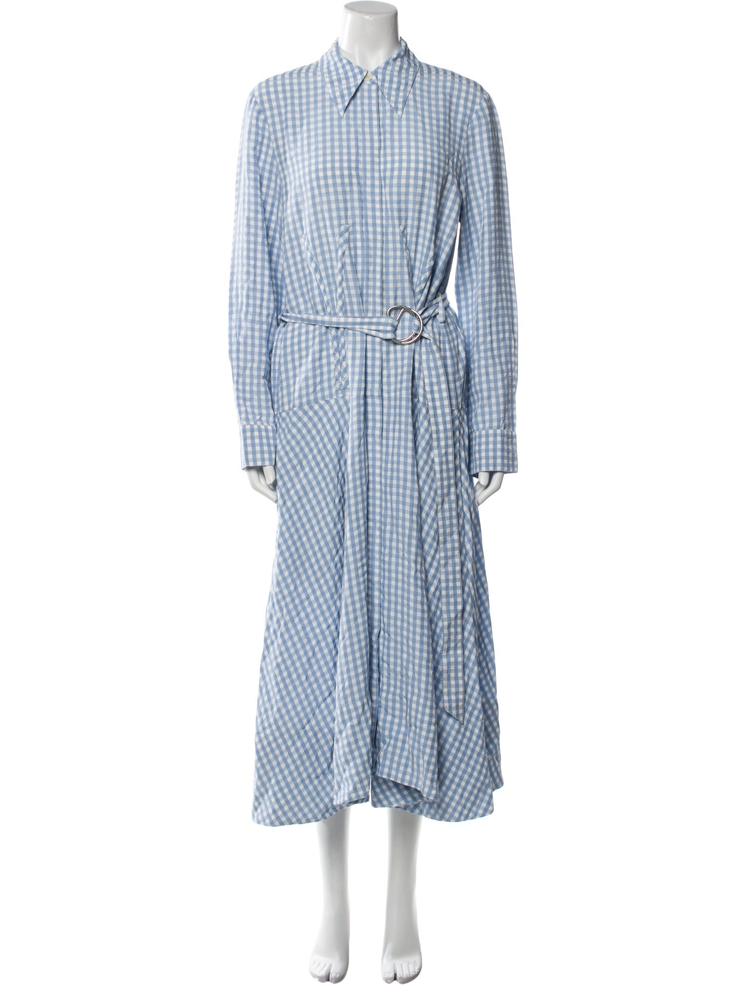 Tibi Plaid Print Long Dress