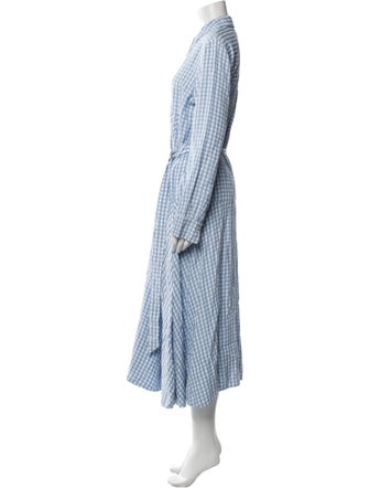 Tibi Plaid Print Long Dress