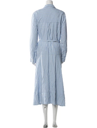 Tibi Plaid Print Long Dress
