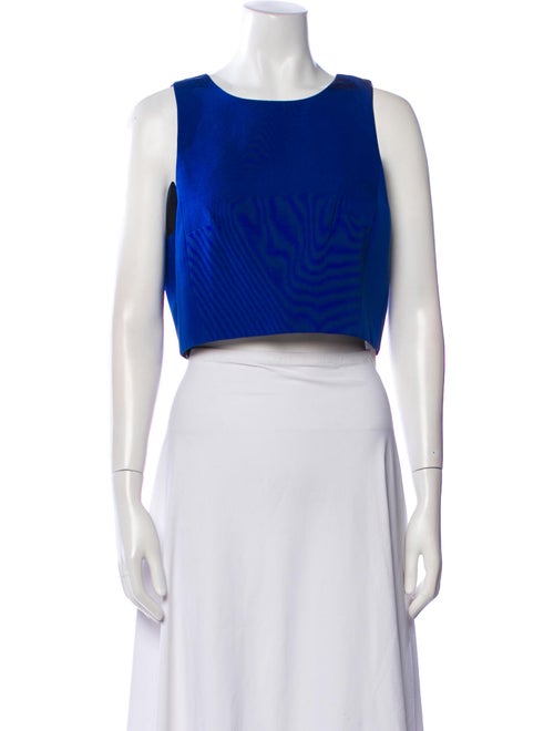 Tibi Scoop Neck Sleeveless Crop Top