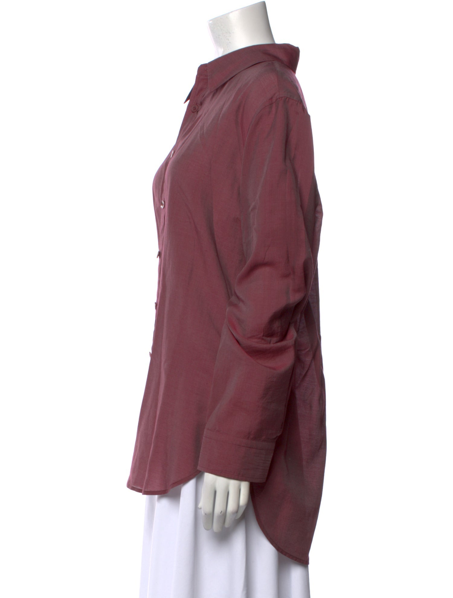 Tibi Long Sleeve Button-Up Top