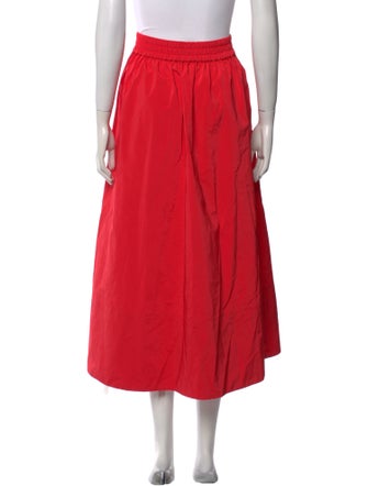 Tibi Pleated Accents Midi Length Skirt