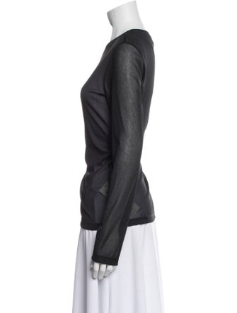 Tibi Crew Neck Long Sleeve Top