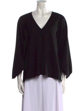 Tibi V-Neck Three-Quarter Sleeve Blouse
