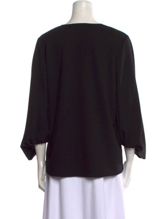 Tibi V-Neck Three-Quarter Sleeve Blouse