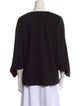 Tibi V-Neck Three-Quarter Sleeve Blouse