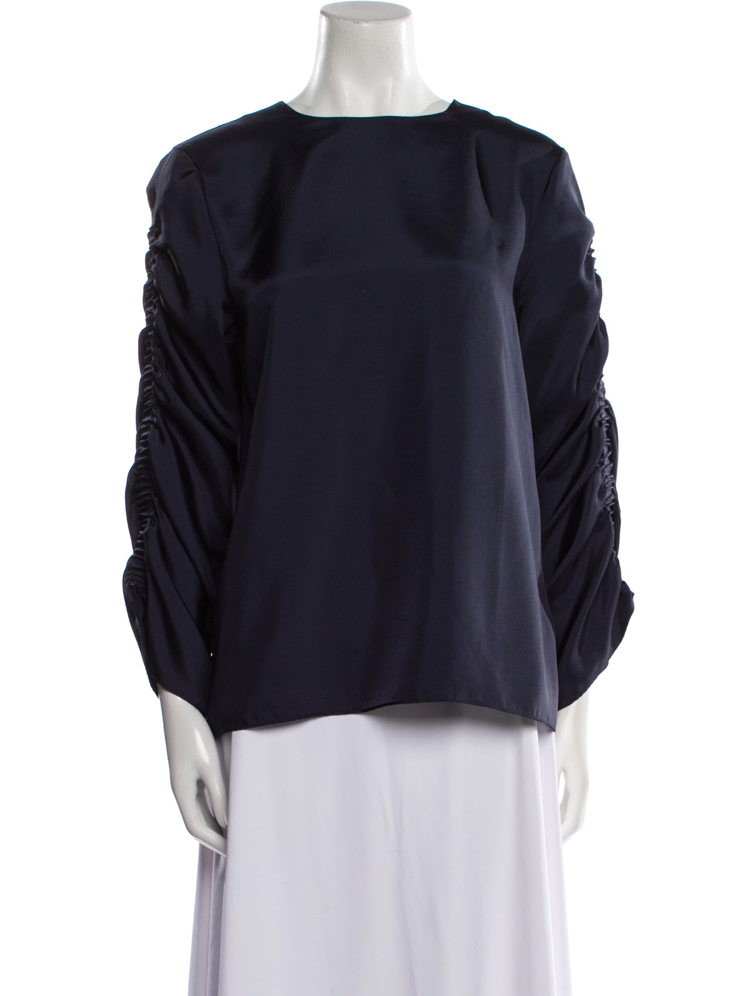 Tibi Bateau Neckline Long Sleeve Blouse