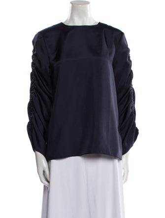 Tibi Bateau Neckline Long Sleeve Blouse
