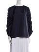 Tibi Bateau Neckline Long Sleeve Blouse