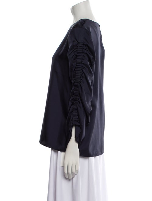 Tibi Bateau Neckline Long Sleeve Blouse