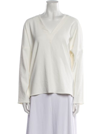 Tibi V-Neck Long Sleeve Blouse