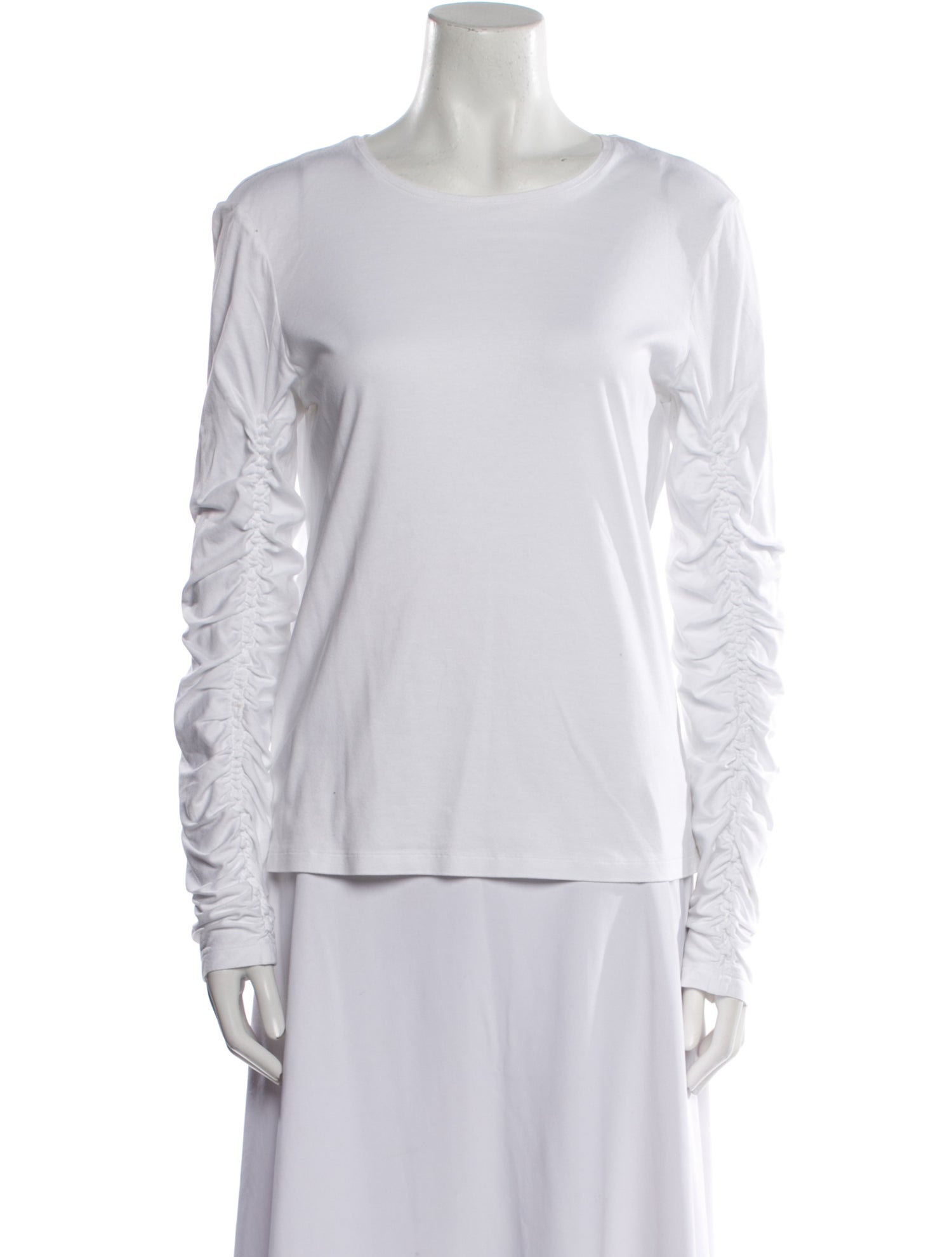 Tibi Crew Neck Long Sleeve T-Shirt