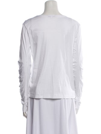 Tibi Crew Neck Long Sleeve T-Shirt