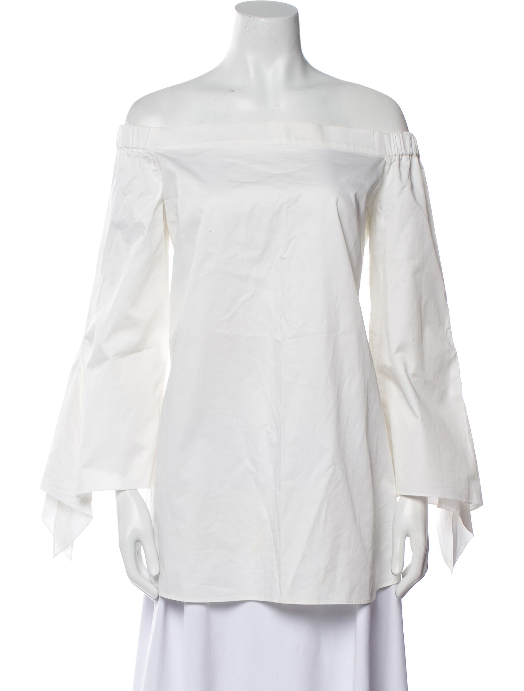 Tibi Off-The-Shoulder Three-Quarter Sleeve Tunic