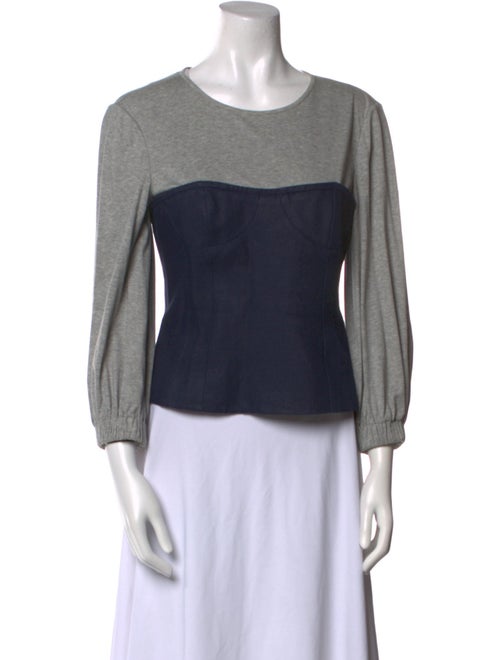 Tibi Linen Scoop Neck Top