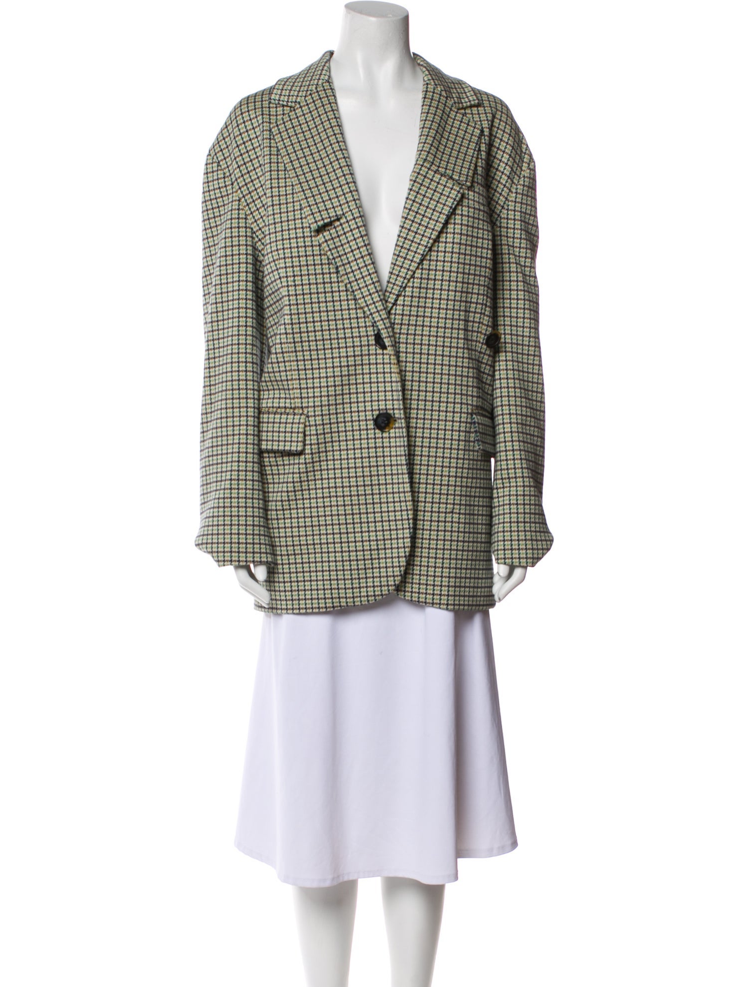 Tibi Plaid Print Blazer