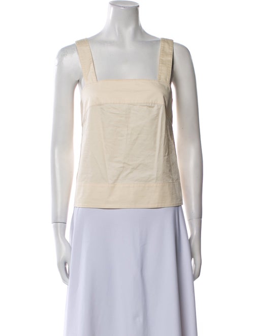 Tibi Square Neckline Sleeveless Crop Top