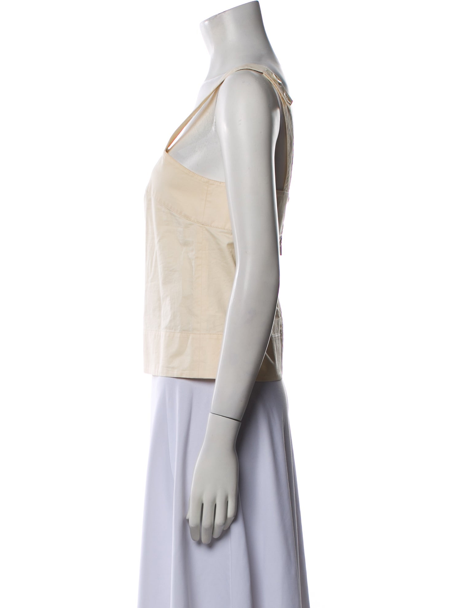 Tibi Square Neckline Sleeveless Crop Top