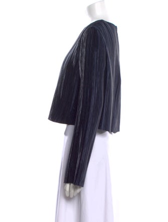 Tibi Bateau Neckline Long Sleeve Crop Top