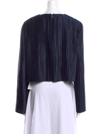 Tibi Bateau Neckline Long Sleeve Crop Top