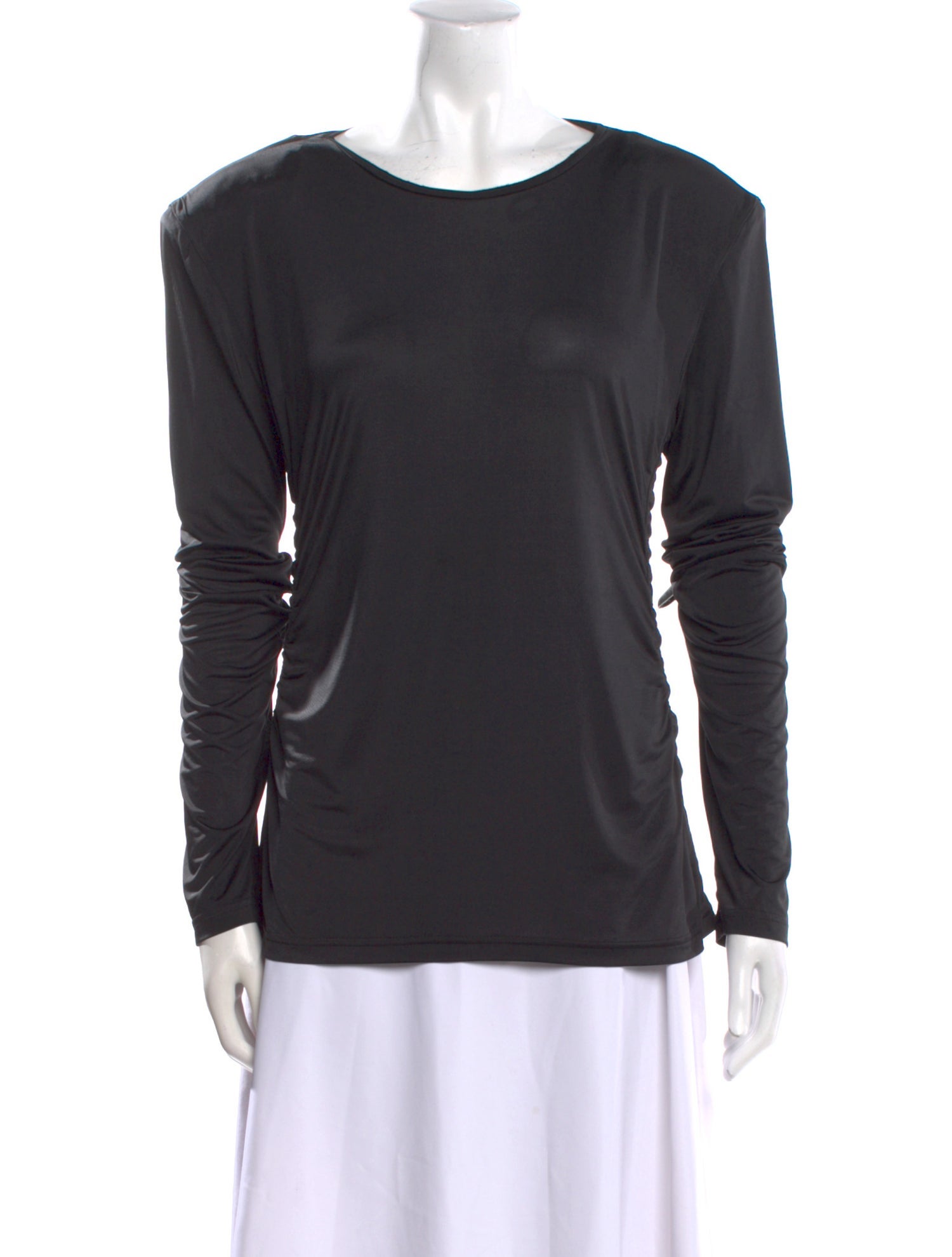 Tibi Scoop Neck Long Sleeve Sweatshirt
