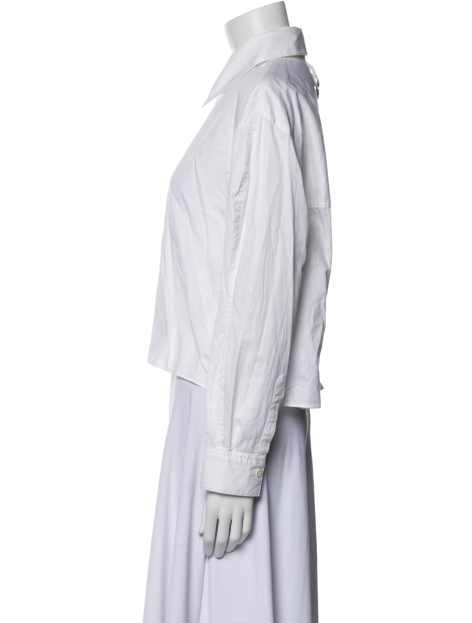 Tibi Long Sleeve Button-Up Top