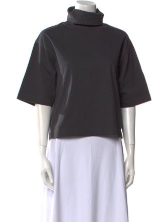 Tibi Turtleneck Short Sleeve Sweatshirt