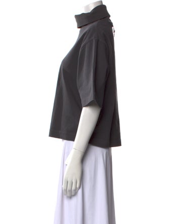 Tibi Turtleneck Short Sleeve Sweatshirt