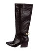 Tibi Leather Animal Print Riding Boots