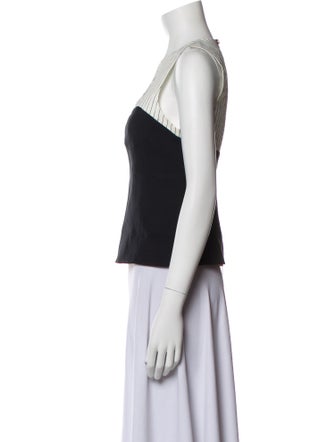 Tibi Striped Crew Neck Crop Top