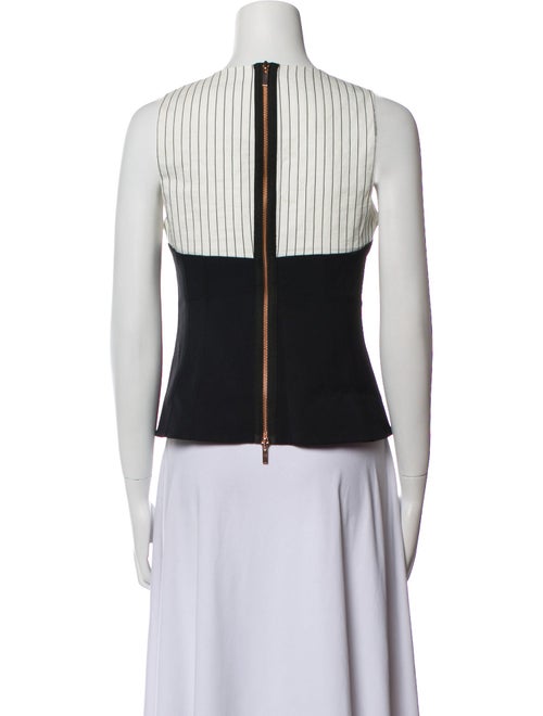 Tibi Striped Crew Neck Crop Top