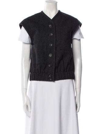 Tibi Wool Plaid Print Vest