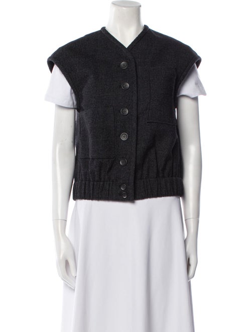 Tibi Wool Plaid Print Vest