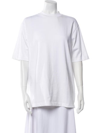 Tibi Mock Neck Short Sleeve T-Shirt