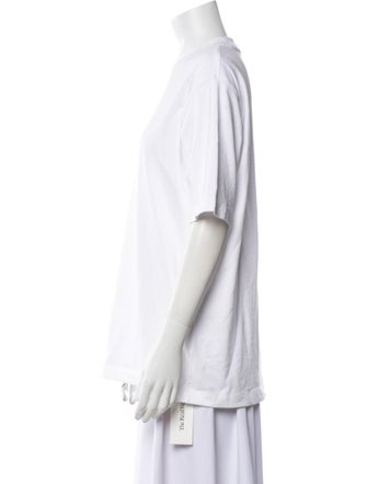 Tibi Mock Neck Short Sleeve T-Shirt