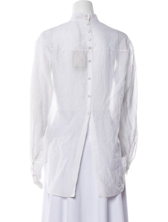 Tibi Mock Neck Long Sleeve Blouse