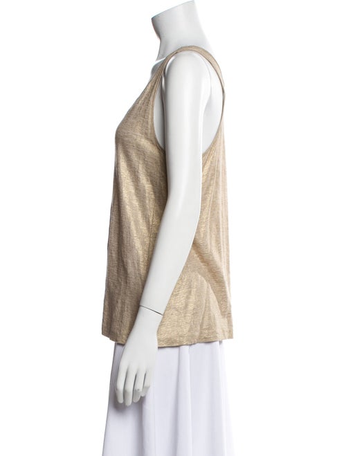 Tibi Linen Scoop Neck Top