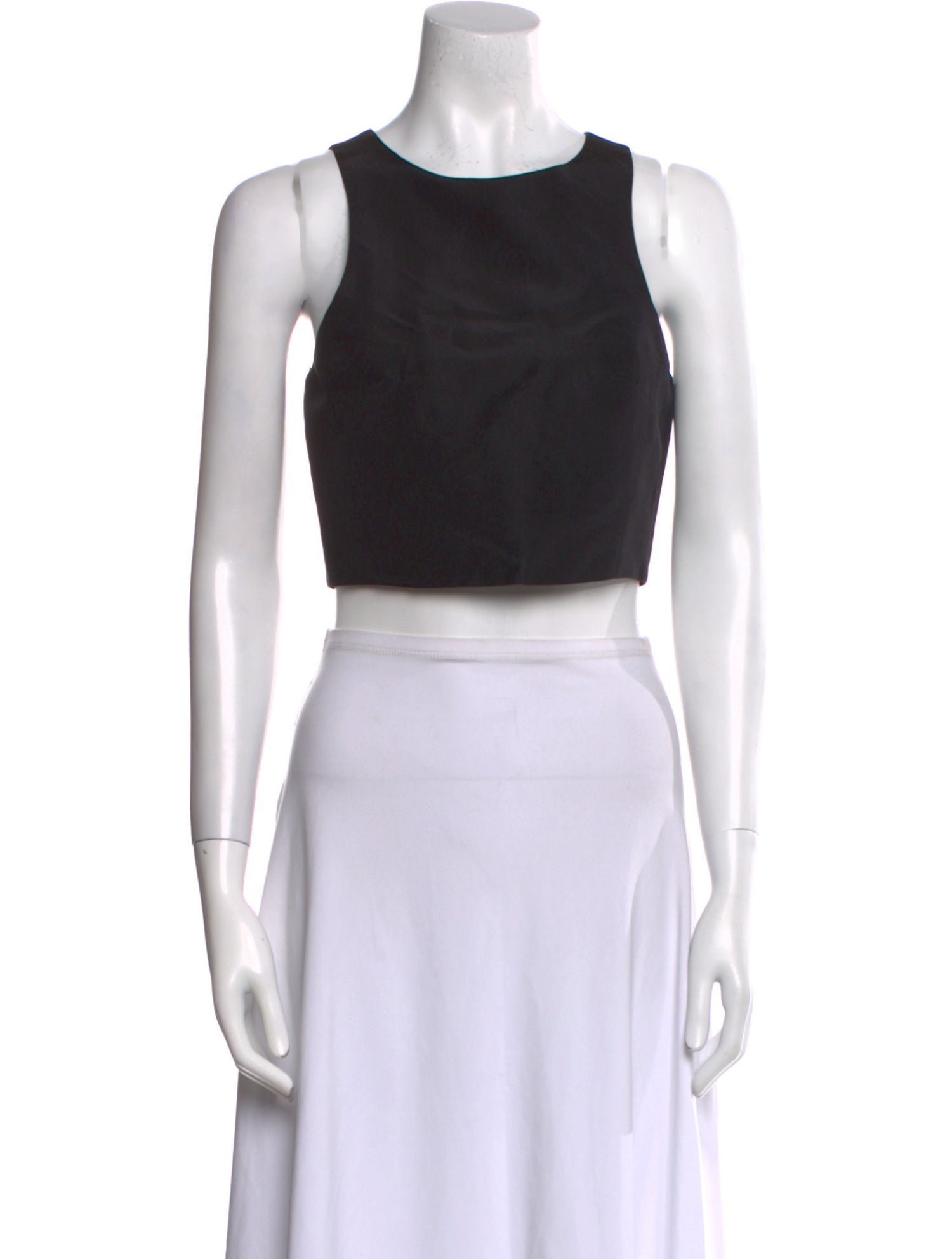 Tibi Silk Scoop Neck Crop Top